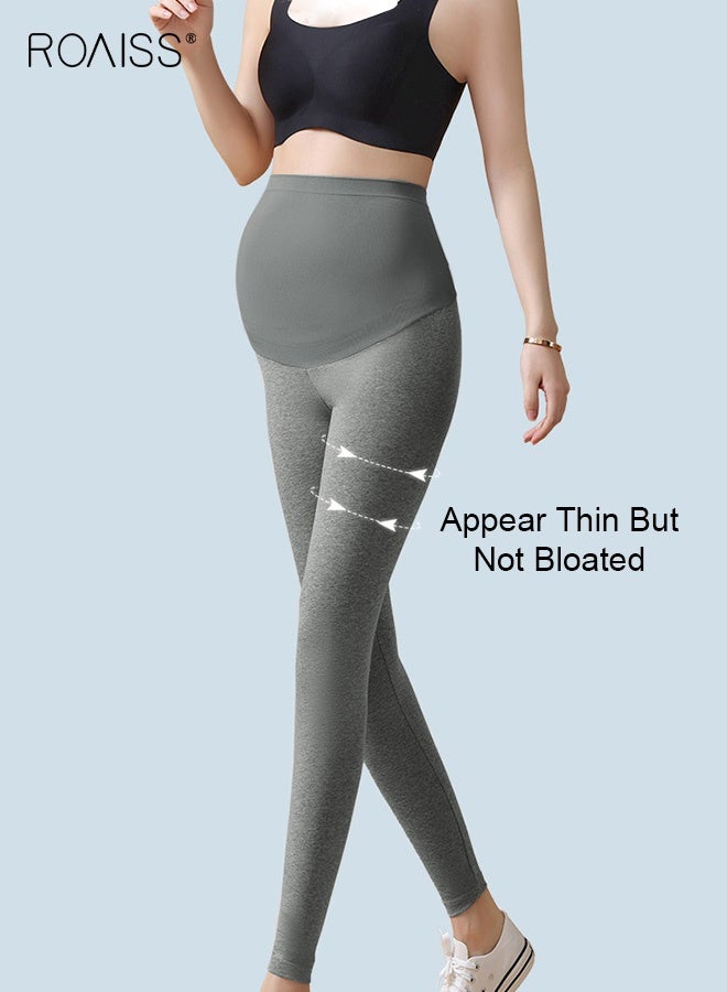 roaiss Plus Size Maternity Support Pants Maternity Leggings with Belly Support Relieve Waist Pressure Comfortable and Skin Friendly Fabric with Stretch and Non-Constricting - Image 2